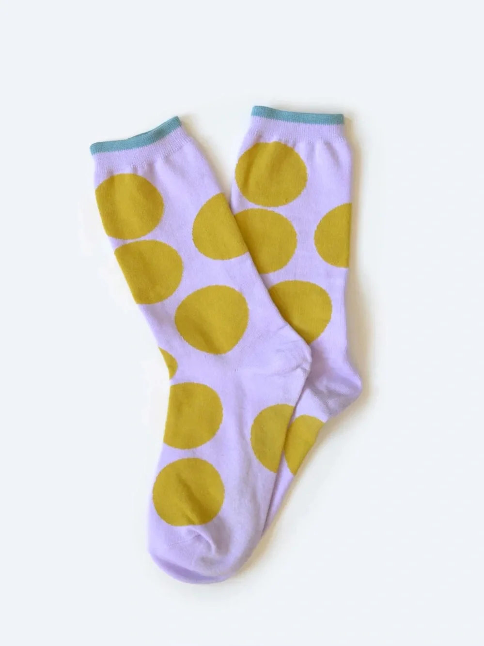 Hooray Sutro Bold Dot Crew Socks — Wisteria Size Small